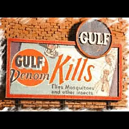 Laser-Cut Wood "Sidewinder" Billboard - Small, For N & HO -- Gulf Venom Kills