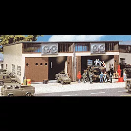 Military Motor Pool Large 2-Stall Repair Shed -- 9-21/64 x 6-59/64 x 3-13/32"23.3 x 17.3 x 8.5cm