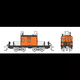 Milwaukee Road Transfer Caboose - Ready to Run -- Milwaukee Road #1 (orange, black, Logo on Body)