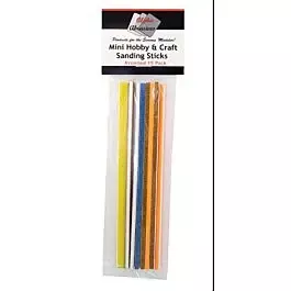 Mini Hobby and Craft Sanding Sticks -- 3 Sticks Each: 100, 180, 240, 320, 400 Grit
