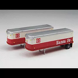Mini Metals "Transition Era" 32' Aero-Van Trailer 2-Pack -- Santa Fe Railroad Express Service
