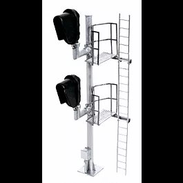Modern Block Signal - Assembled -- Right Hand Dual Head (silver)