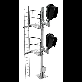 Modern Single-Pole Block Signal -- Assembled - Dual Head