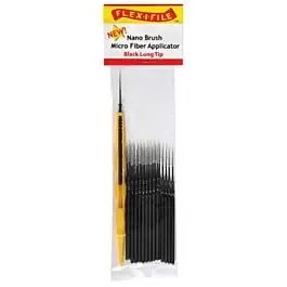 Nano Brush -- Long Tip & 1 Applicator Handle/Holder (black) pkg(24)