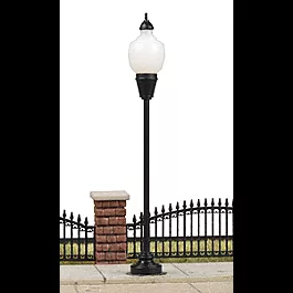 North American-Style Pin Socket System Street Light -- Cast-Iron Style Street Light w/Decorative Frosted Globe