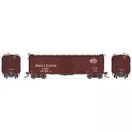 NYC 40' Steel Boxcar w/7-8 Corrugated Ends 4-Pack - Ready to Run -- Peoria & Eastern (Boxcar Red, NYC System Logo)