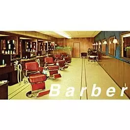Picture Window Photo Interior - Barber Shop -- Fits 3 to 3-1/2"7.6 to 8.9cm Wide x 1-5/8"4.1cm Building Storefront