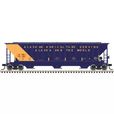 PRE-ORDER: Atlas Trainman 20008329 - Thrall 4750 Covered Hopper Alaska Railroad (ARR) 14101 w/conspic stripes - HO Scale