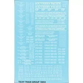 Railroad Decal Set 6-Pack -- Southern Pacific MOW Tank Car (white lettering)