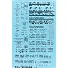 Railroad Decal Set 6-Pack -- Southern Pacific MOW Tank Cars (black lettering)