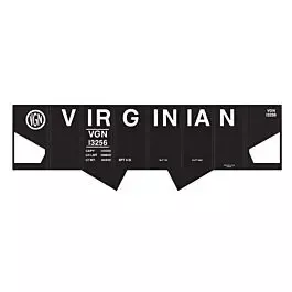 Railroad Decal Set 6-Pack -- Virginian USRA 2-Bay Hopper (Billboard Lettering)