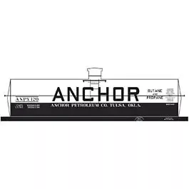 Railroad Decal Set -- Anchor ANPX 10,000-Gallon LPG Tank Car