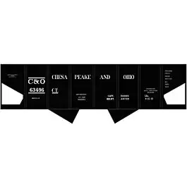 Railroad Decal Set -- Chesapeake & Ohio USRA 2-Bay Hopper (black car)