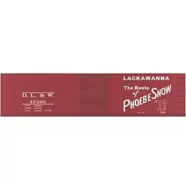 Railroad Decal Set -- Delaware, Lackawanna & Western 40' Steel Single-Door Boxcar (1950s Phoebe Sn