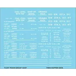 Railroad Decal Set -- Generic 2-Bay Steel Hopper Data (white lettering)