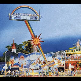 "Rainbow" Roundabout w/12-16V AC Motor & Panorama Decoration -- 24.5 x 18.5 x 26cm