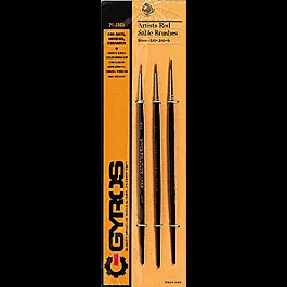 Red Sable Brush Set -- 3/0, 2/0, 0