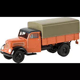 Robur Garant Low-Side Delivery Truck w/Tarp Cover - Assembled -- Salmon, Black