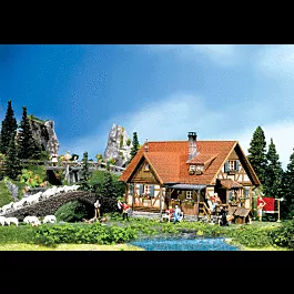 Rural Half-Timbered House, Era II Assembled -- 5-3/16 x 3-13/16 x 3-1/2"13.2 x 9.7 x 9cm