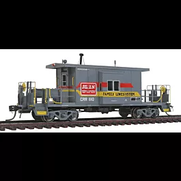 Short Body Bay Window Caboose - Ready to Run -- Family Lines System/Clinchfield #1110 (gray, red, yellow)