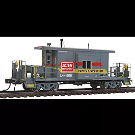 Short Body Bay Window Caboose - Ready to Run -- Family Lines System/L&N #6611 (gray, red, yellow)