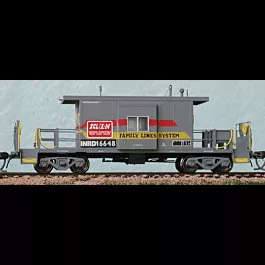 Short Body Bay Window Caboose - Ready to Run -- Indiana Railroad #16648 (ex-Family Lines Scheme, gray, red, yellow)