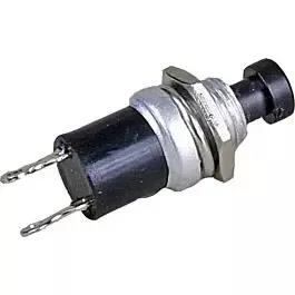 Single Pole Single Throw Push Button Control Panel Switch - Quickie -- Black - Normally Closed pkg(4)
