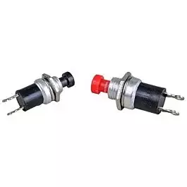 Single Pole Single Throw Push Button Control Panel Switches - Quickie -- 2 Each Black (Normally Closed) & Red (Normally Open)