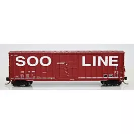 Soo Line-Built 7-Post 50' Plug-Door Boxcar - Ready to Run -- Soo Line #19369 (red, white; Billboard Lettering)