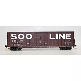 Soo Line-Built 7-Post Plug-Door Boxcar w/X Panel Roof - Ready to Run -- Soo Line #18748 (Boxcar Red; Billboard Lettering, Dashed Sill Stripe)