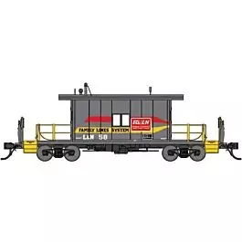 Steel Transfer Caboose w/Long Roof - Ready to Run -- Family Lines L&N 58 (gray, yellow, red)