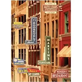Storefront Sign Kit -- Set No. 1 12 Molded Signs plus Graphic Overlays