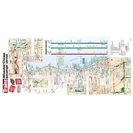 Trains Magazine Milwaukee-Chicago Passenger Service Poster-Map -- 24 x 11"61 x 38.1cm