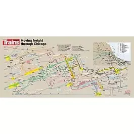 Trains Magazine Moving Freight Through Chicago Poster-Map -- 24 x 11"61 x 38.1cm