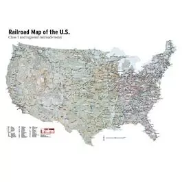 Trains Magazine United States Railroad Map -- 24 x 36"61 x 91.4cm