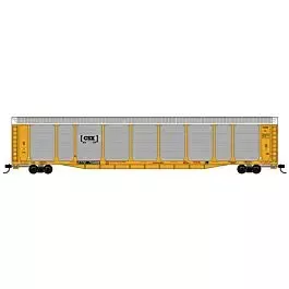 Tri-Level Auto Rack - Ready to Run -- CSX #4 (yellow, black, silver, Boxcar Logo)