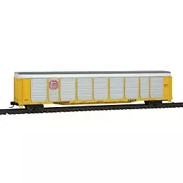 Tri-Level Auto Rack - Ready to Run -- Kansas City Southern ETTX #700898 (silver, yellow Rack & Flat)