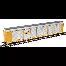 Tri-Level Auto Racks -- Grand Trunk Western (yellow, worm lettering)
