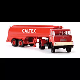Truck DAF DO 2000 Tanksattelzug Tractor - Assembled -- Caltex (red Tractor w/red Tank Trailer)