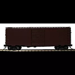 Undecorated 40' PS-1 Boxcar 1951-52 w/End Rivets, 8' Doors; Standard Coupler -- Dark Tuscan