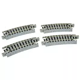 Unitrack -- Curved Track 9.75" Radius 15-Degree pkg(4)