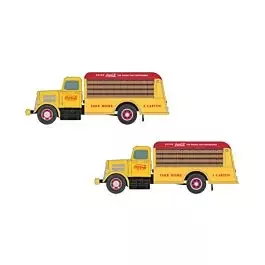 White WC Beverage Bottle Delivery Truck - Assembled -- Coca Cola (yellow, red)