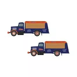 White WC Beverage Bottle Delivery Truck - Assembled -- Vess Beverage Whistle (dark blue, orange)