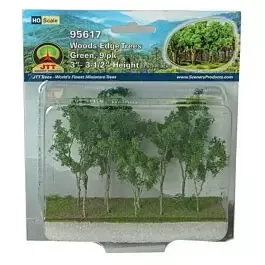 Woods Edge Trees -- Green - 3 to 3-1/2"7.6 to 8.9cm pkg(9)