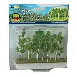 Woods Edge Trees -- Pastel Green - 3 to 3-1/2"7.6 to 8.9cm pkg(14)